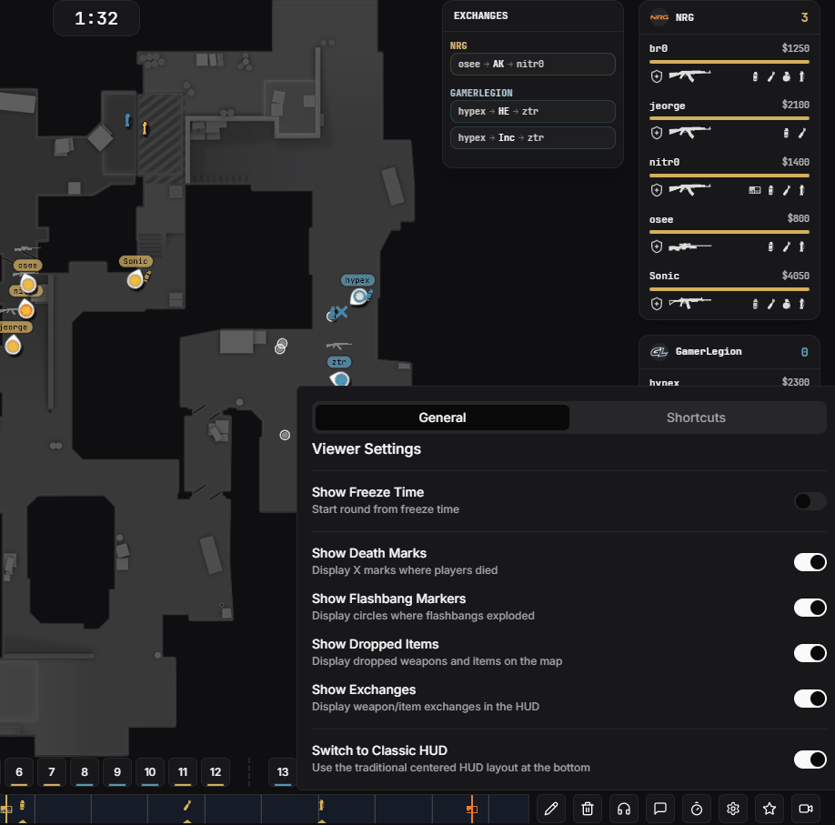Settings menu with display options