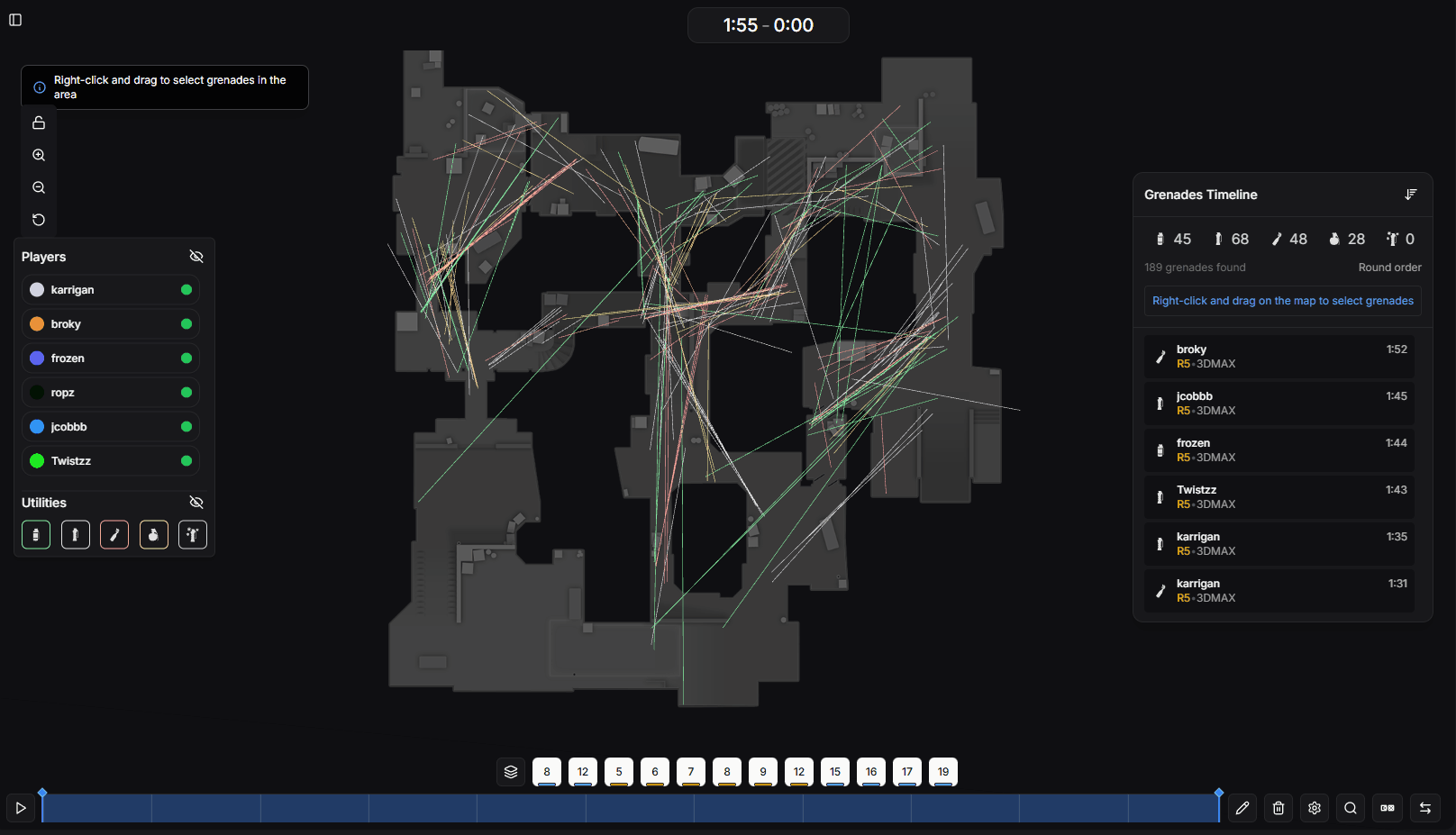 Player and grenade visibility controls