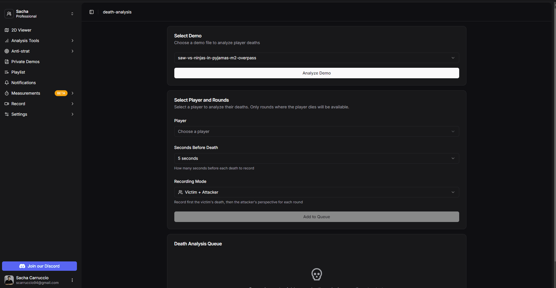 Adding death analysis to queue from the demo analyzer