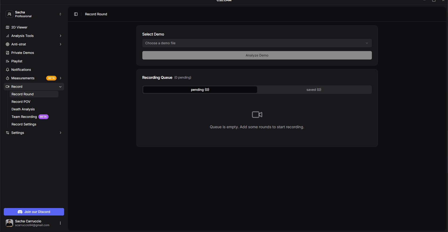 Adding rounds to queue from the demo analyzer