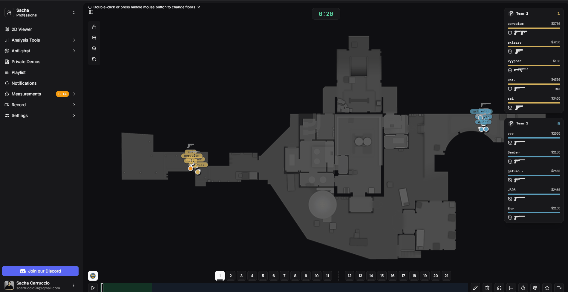 GOTV demo synced with team recording VODs and 2D viewer